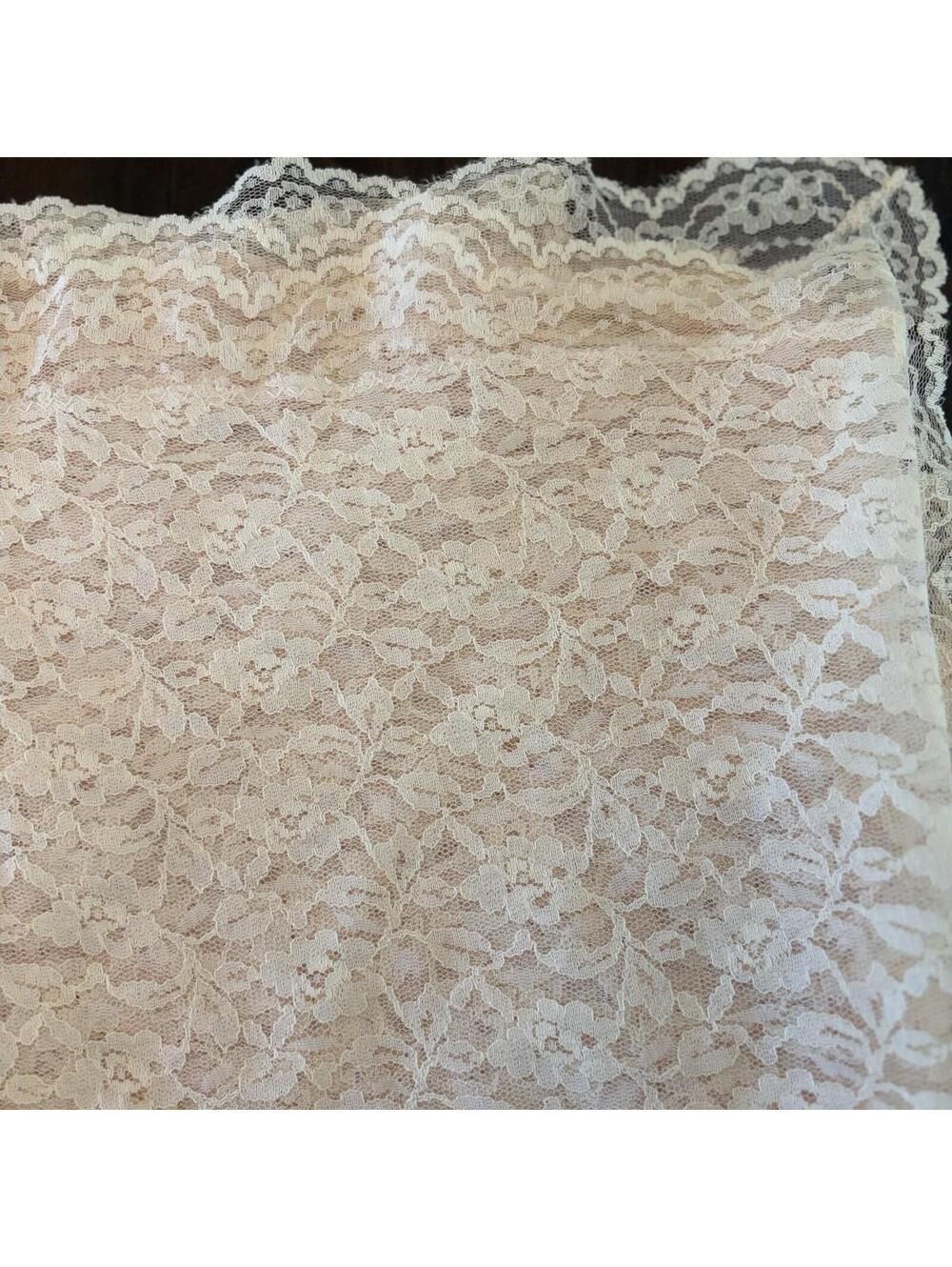Blush Pink Floral Lace Tablecloth 50x100 Wedding Cottage Rectangular - Picture 7 of 7